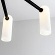 Candelabru modern cu 8 brate din alama masiva si abajururi din sticla opal, Odyssey MD, B155 SchwungHome